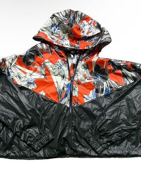 Women’s Nike Black Floral Rain Jacket Size Large